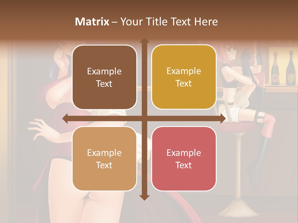 A Woman In A Dress Sitting At A Bar PowerPoint Template