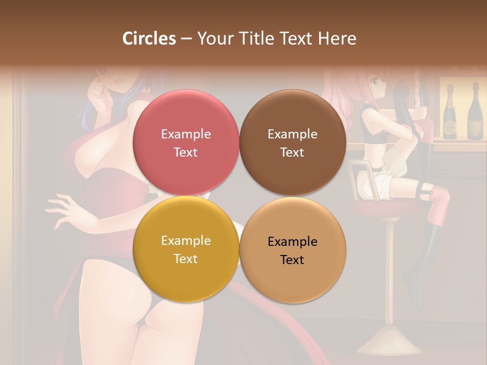 A Woman In A Dress Sitting At A Bar PowerPoint Template