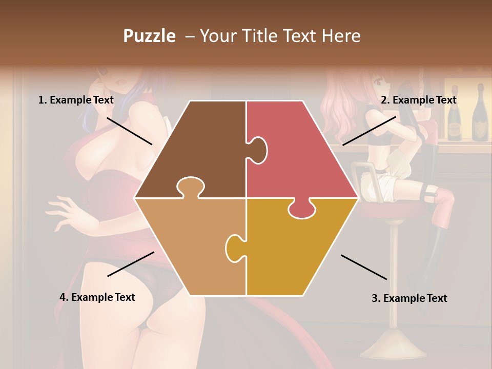 A Woman In A Dress Sitting At A Bar PowerPoint Template