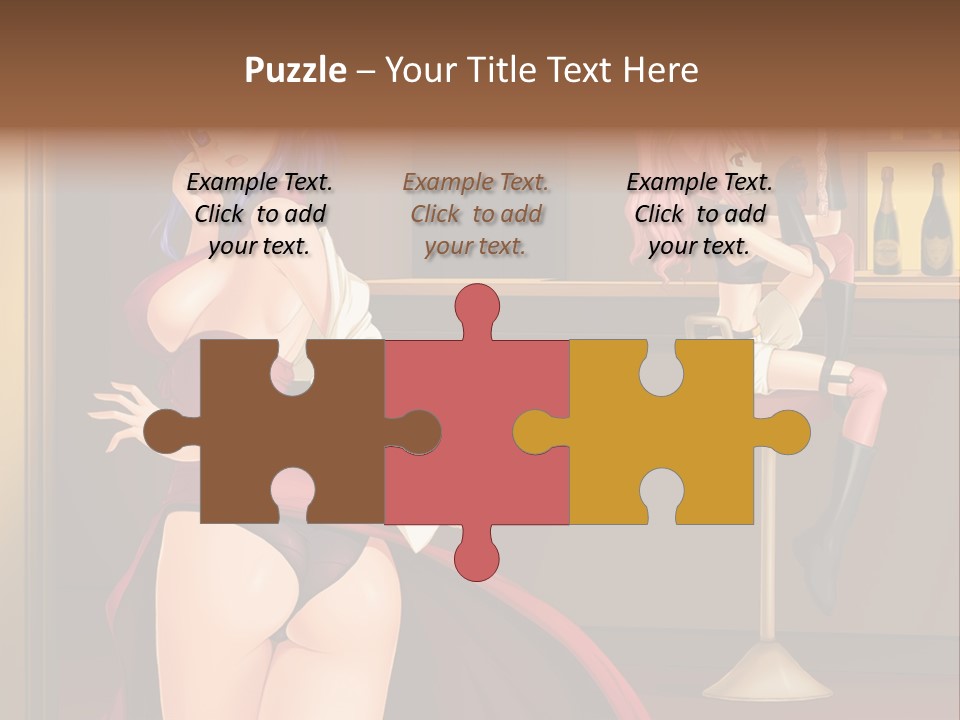 A Woman In A Dress Sitting At A Bar PowerPoint Template