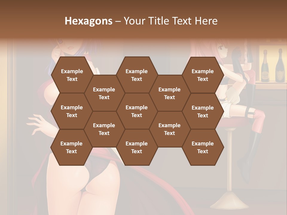 A Woman In A Dress Sitting At A Bar PowerPoint Template