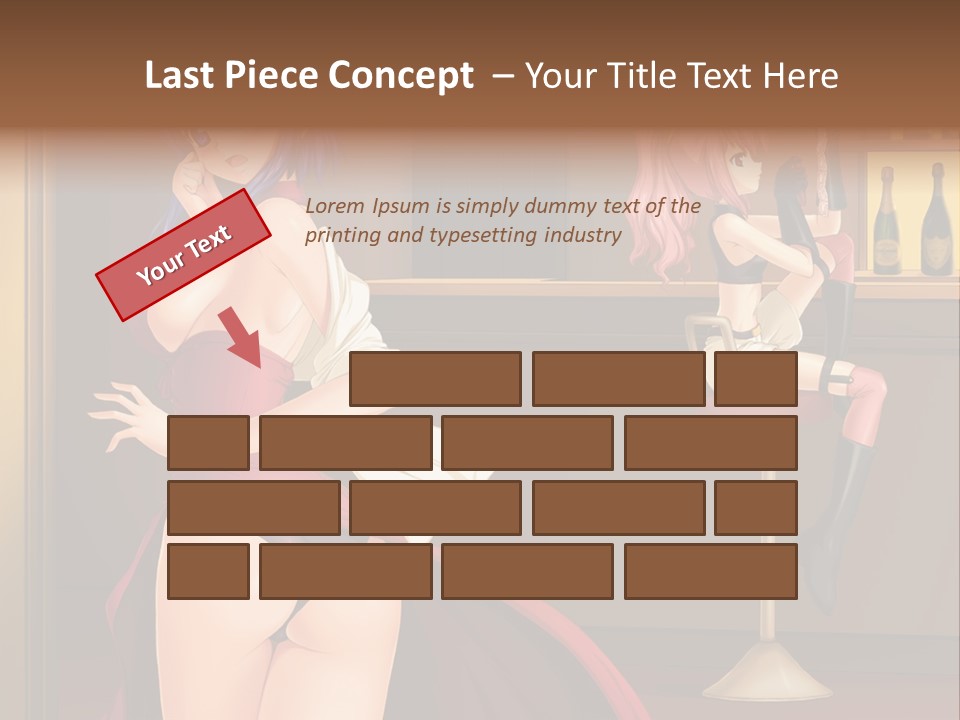 A Woman In A Dress Sitting At A Bar PowerPoint Template