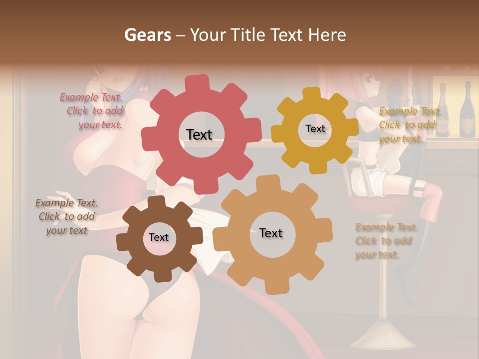 A Woman In A Dress Sitting At A Bar PowerPoint Template