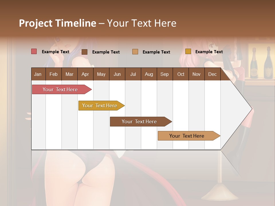 A Woman In A Dress Sitting At A Bar PowerPoint Template