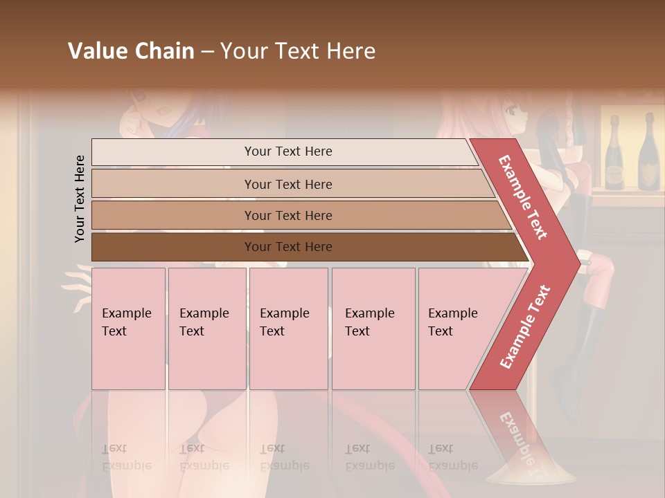 A Woman In A Dress Sitting At A Bar PowerPoint Template