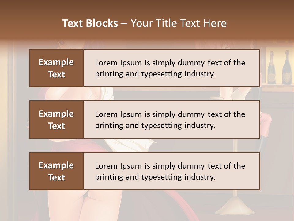 A Woman In A Dress Sitting At A Bar PowerPoint Template