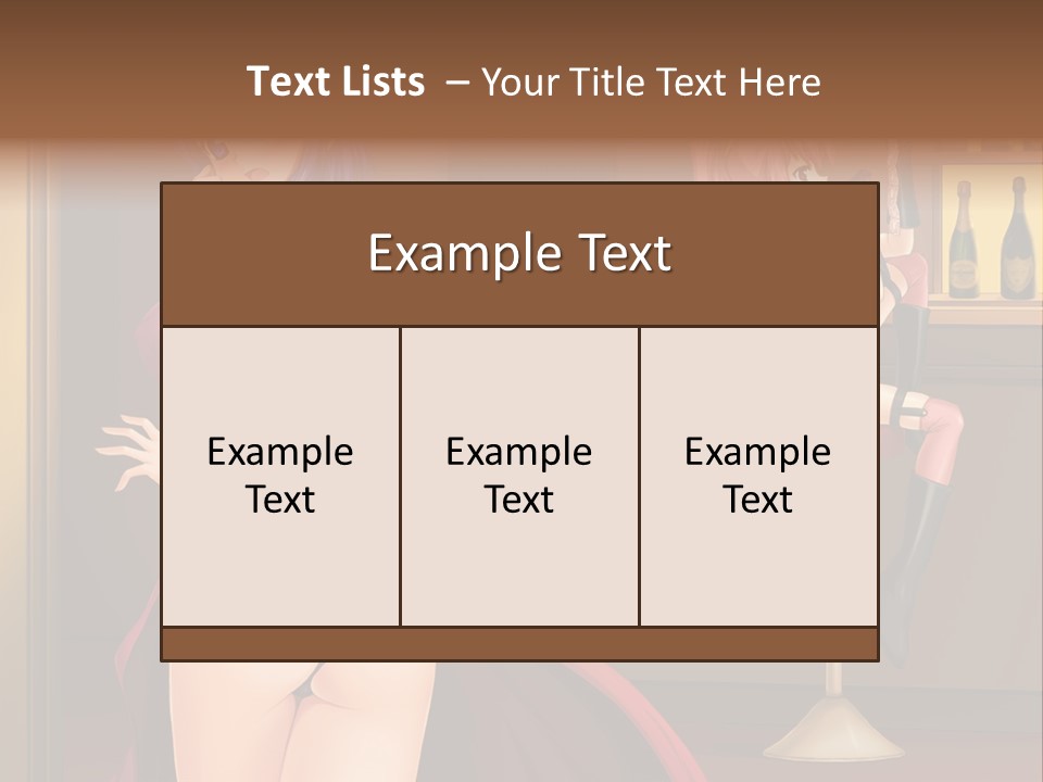 A Woman In A Dress Sitting At A Bar PowerPoint Template