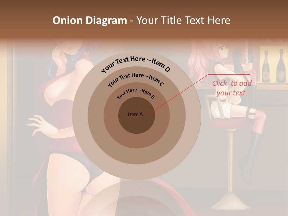 A Woman In A Dress Sitting At A Bar PowerPoint Template