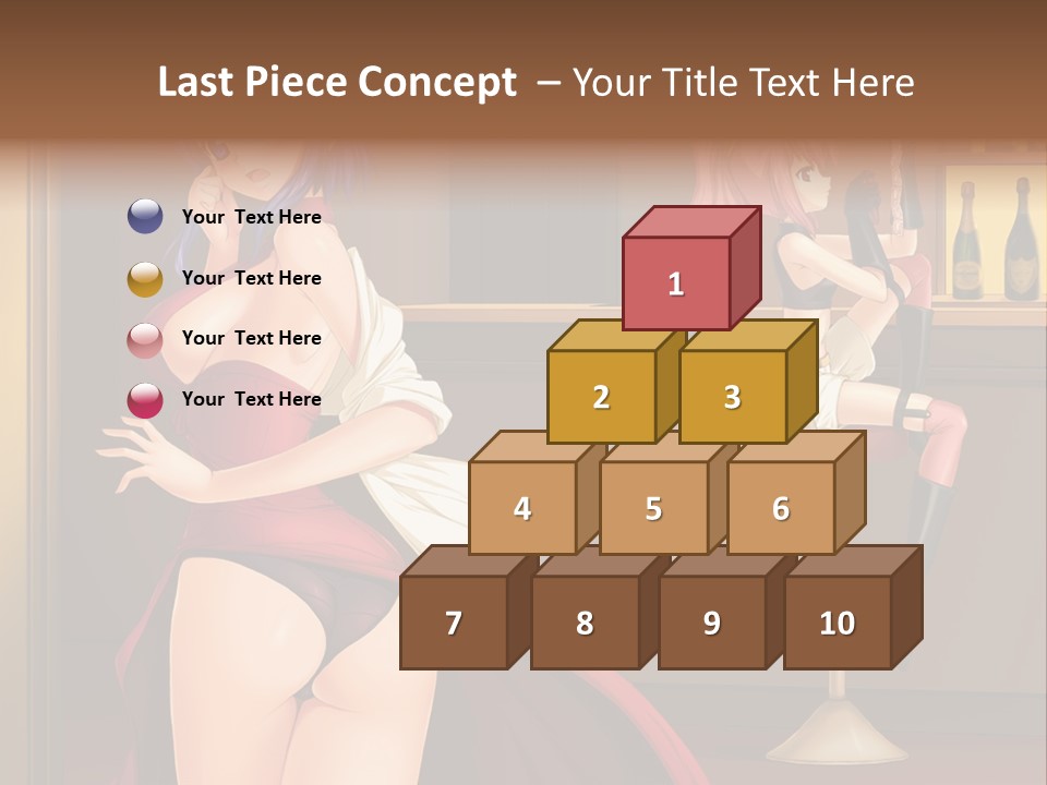 A Woman In A Dress Sitting At A Bar PowerPoint Template