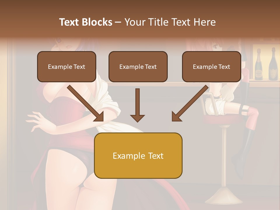 A Woman In A Dress Sitting At A Bar PowerPoint Template