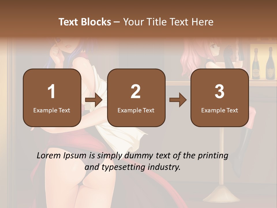 A Woman In A Dress Sitting At A Bar PowerPoint Template