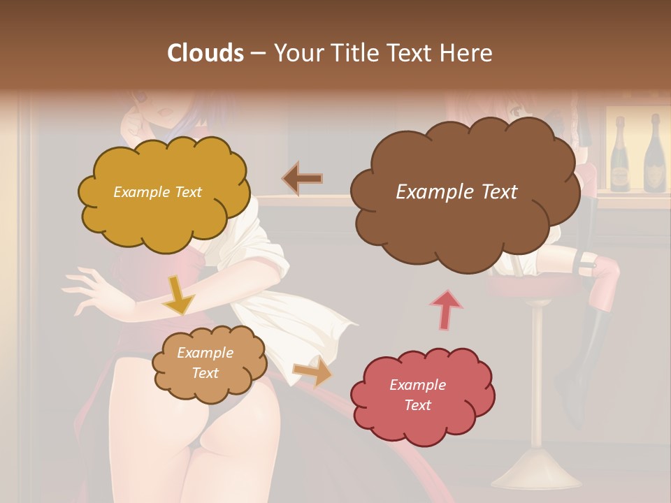 A Woman In A Dress Sitting At A Bar PowerPoint Template