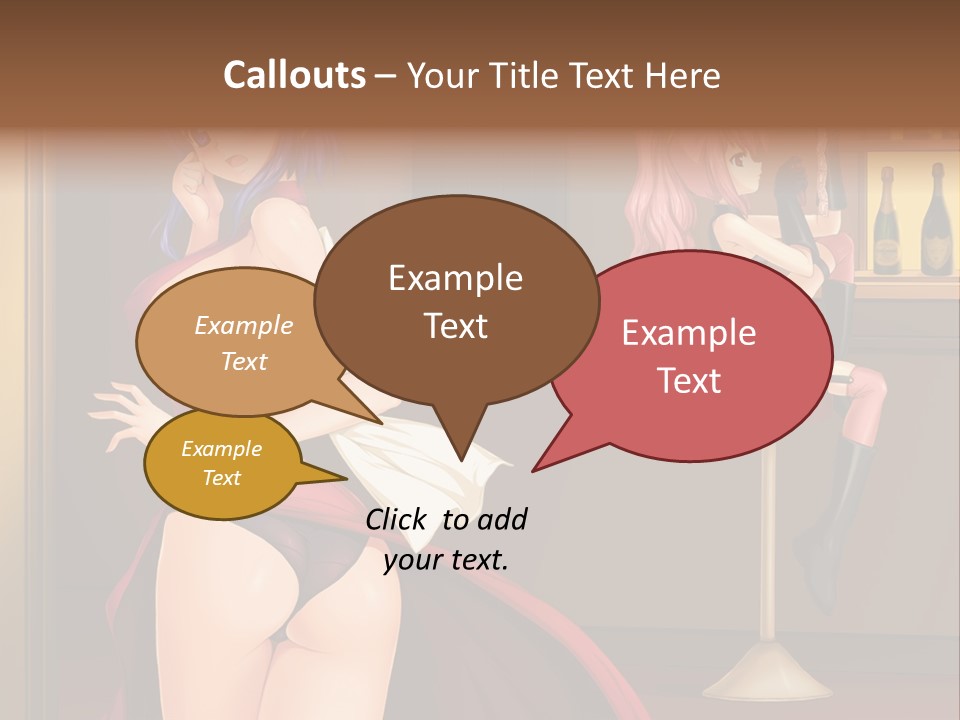 A Woman In A Dress Sitting At A Bar PowerPoint Template