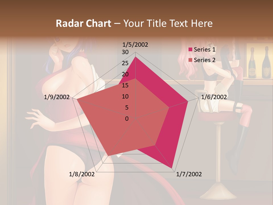 A Woman In A Dress Sitting At A Bar PowerPoint Template