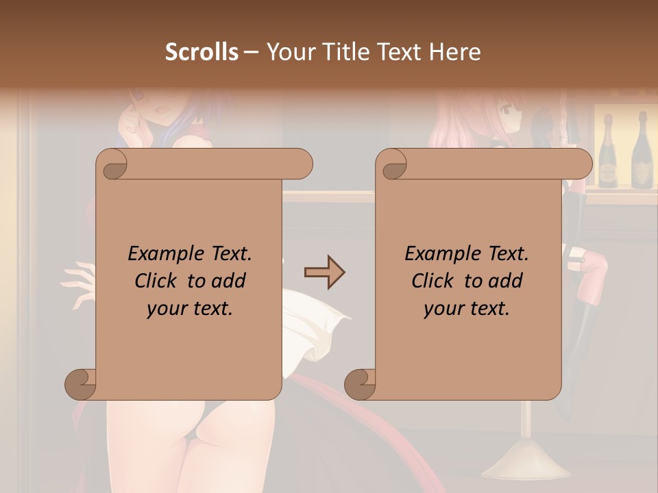 A Woman In A Dress Sitting At A Bar PowerPoint Template