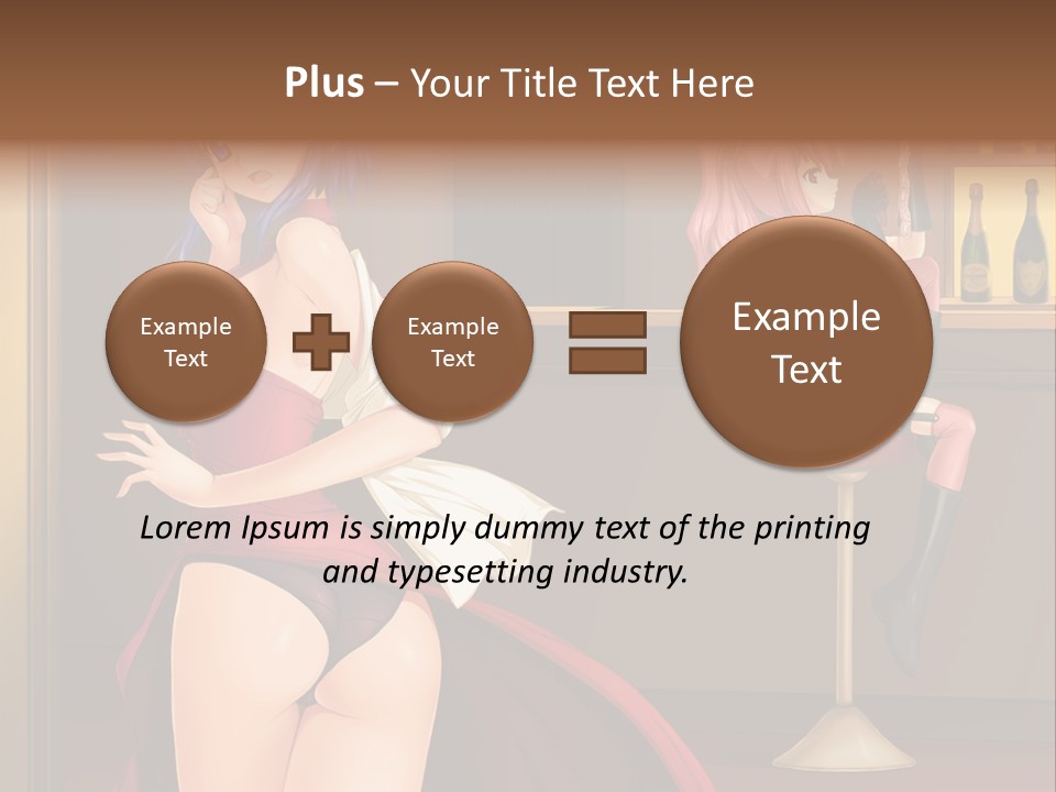 A Woman In A Dress Sitting At A Bar PowerPoint Template