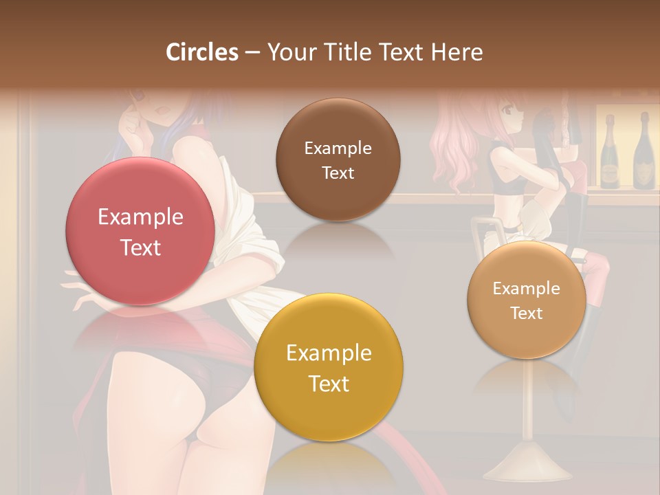 A Woman In A Dress Sitting At A Bar PowerPoint Template