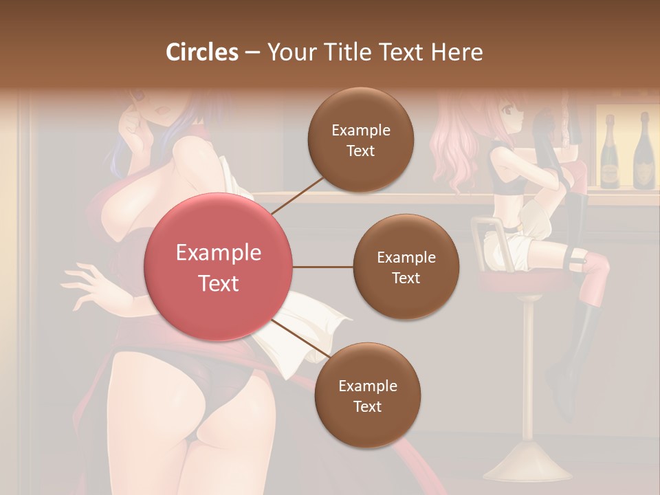 A Woman In A Dress Sitting At A Bar PowerPoint Template