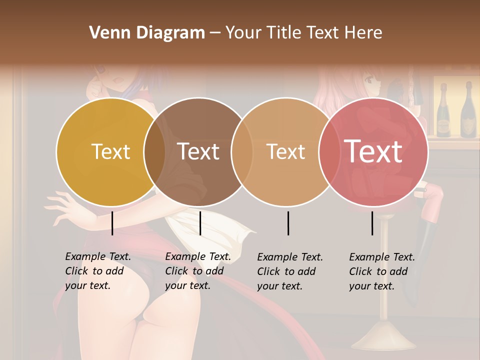 A Woman In A Dress Sitting At A Bar PowerPoint Template