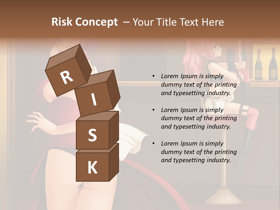 A Woman In A Dress Sitting At A Bar PowerPoint Template