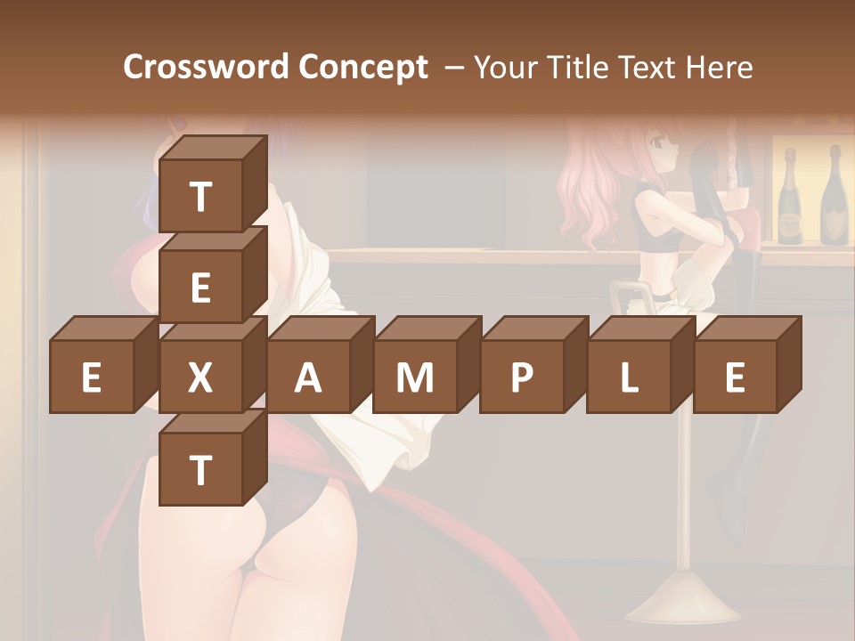 A Woman In A Dress Sitting At A Bar PowerPoint Template