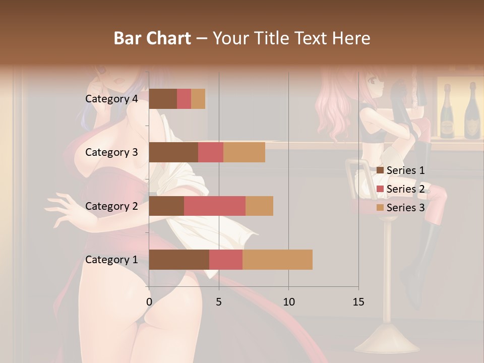 A Woman In A Dress Sitting At A Bar PowerPoint Template