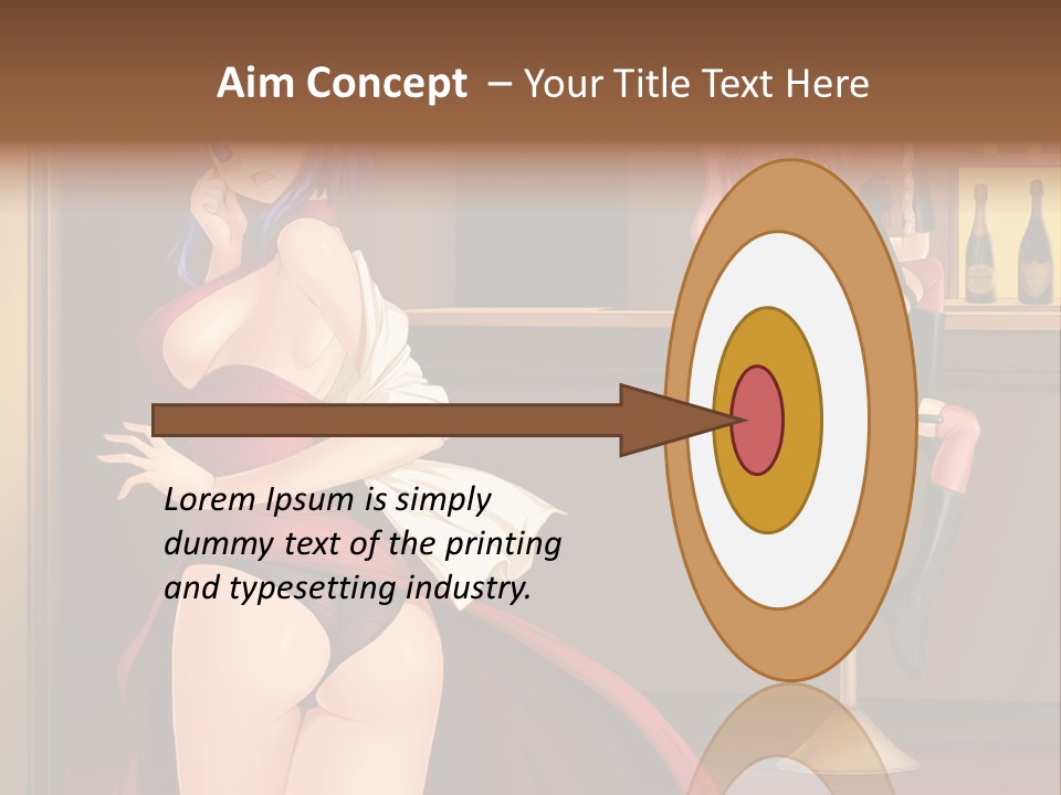 A Woman In A Dress Sitting At A Bar PowerPoint Template