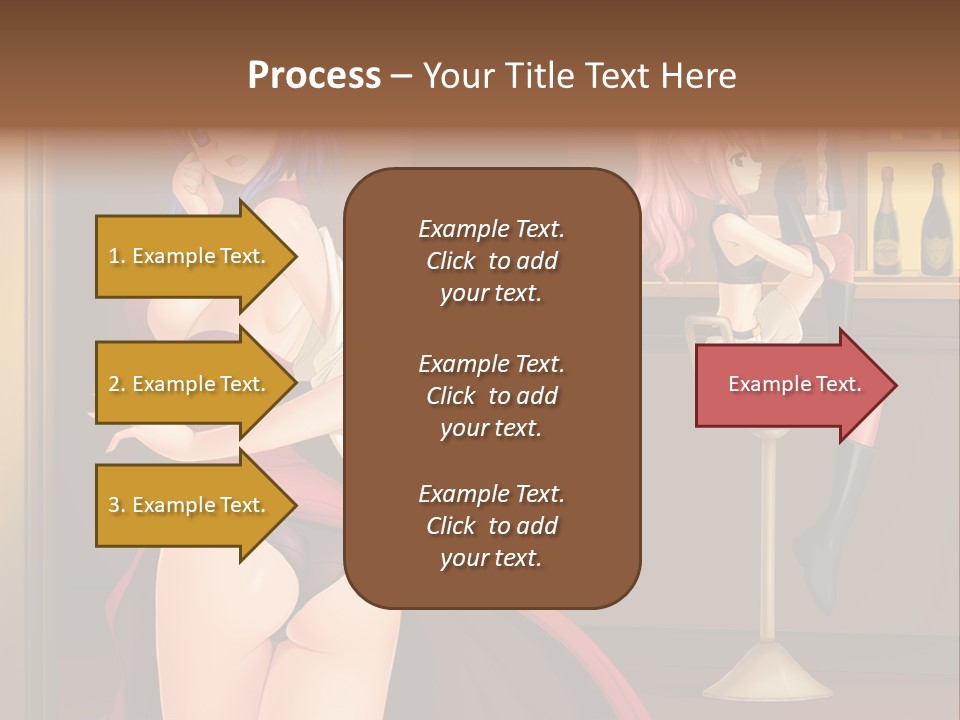 A Woman In A Dress Sitting At A Bar PowerPoint Template