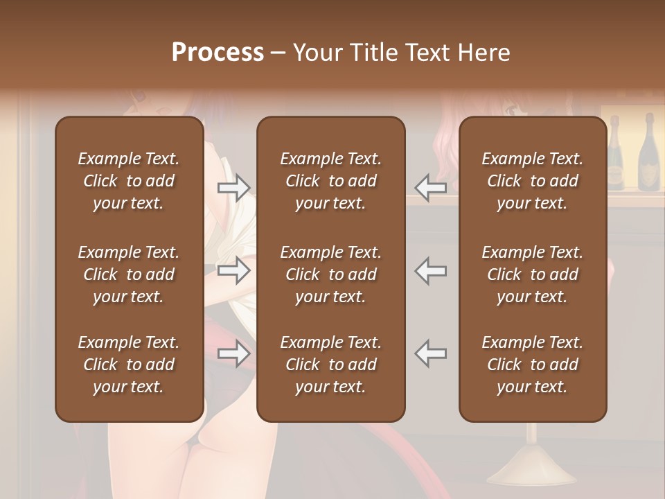 A Woman In A Dress Sitting At A Bar PowerPoint Template