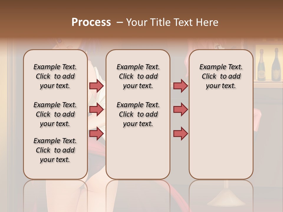 A Woman In A Dress Sitting At A Bar PowerPoint Template
