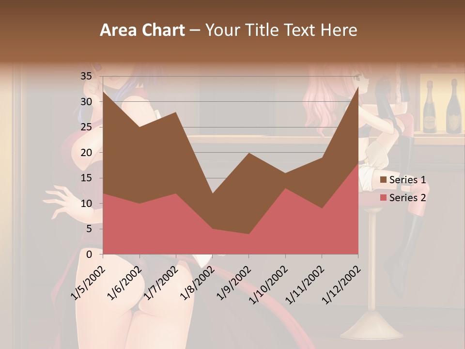 A Woman In A Dress Sitting At A Bar PowerPoint Template