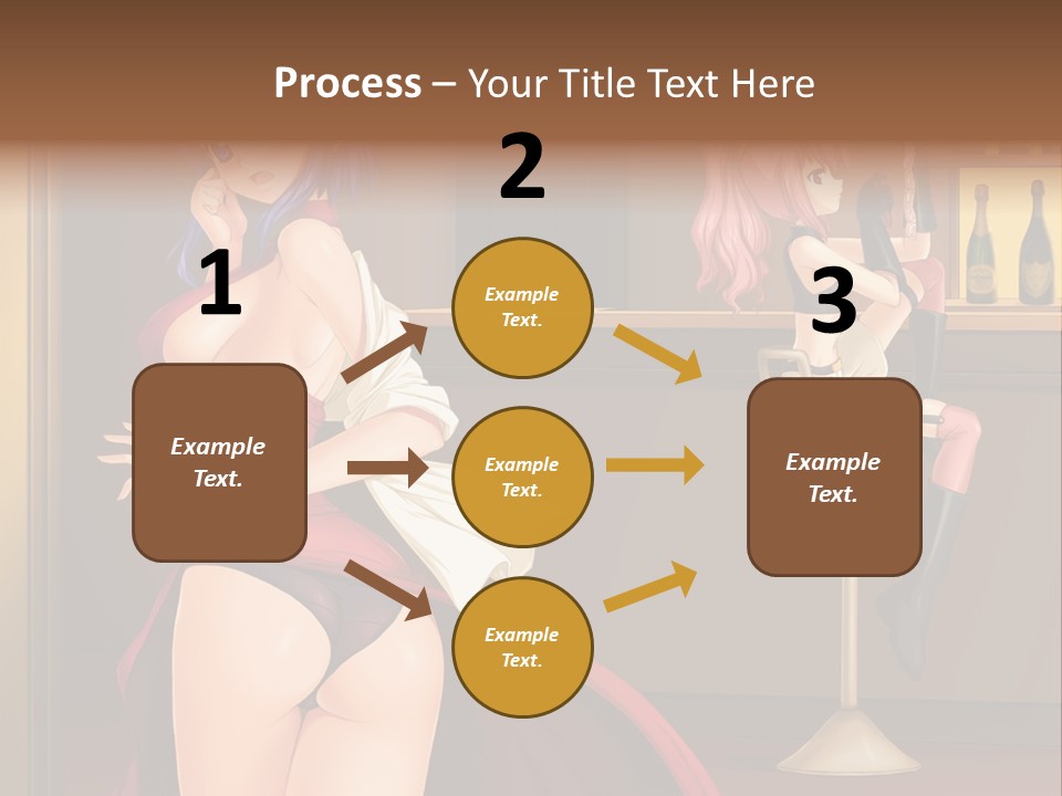 A Woman In A Dress Sitting At A Bar PowerPoint Template