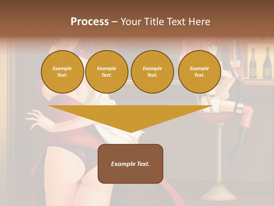 A Woman In A Dress Sitting At A Bar PowerPoint Template