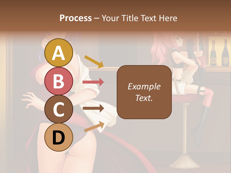 A Woman In A Dress Sitting At A Bar PowerPoint Template