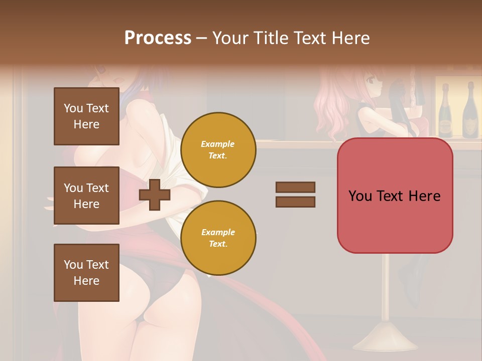 A Woman In A Dress Sitting At A Bar PowerPoint Template