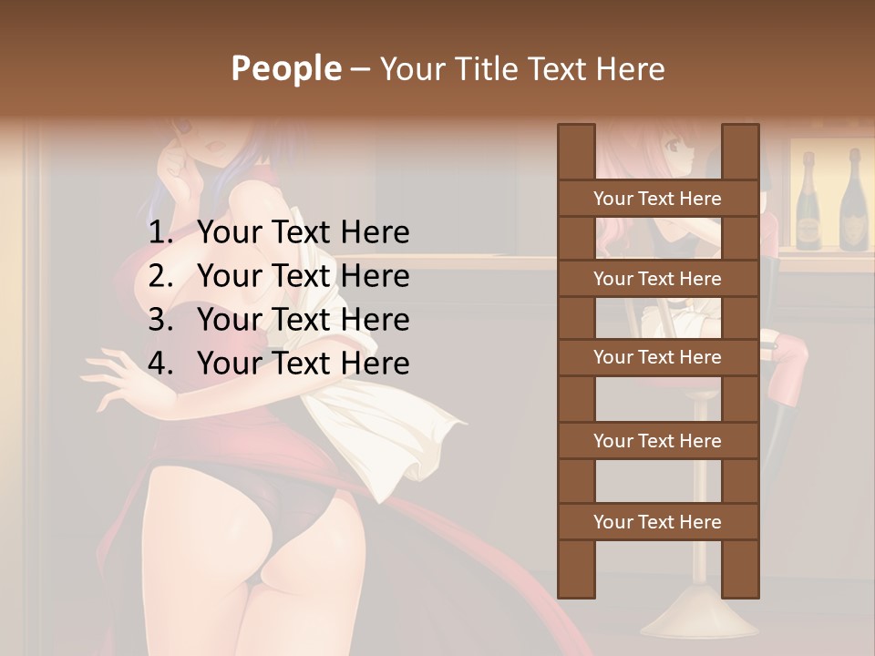 A Woman In A Dress Sitting At A Bar PowerPoint Template