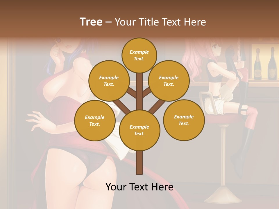 A Woman In A Dress Sitting At A Bar PowerPoint Template