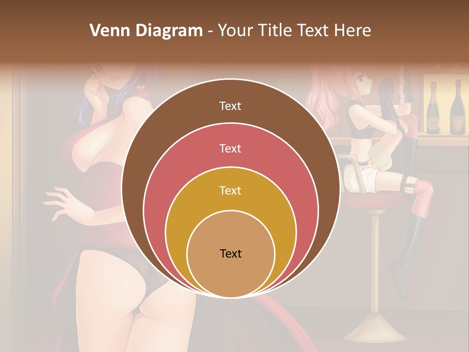 A Woman In A Dress Sitting At A Bar PowerPoint Template