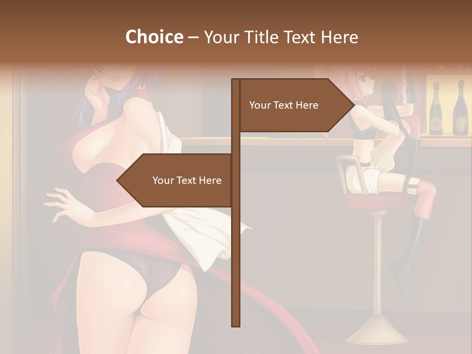 A Woman In A Dress Sitting At A Bar PowerPoint Template