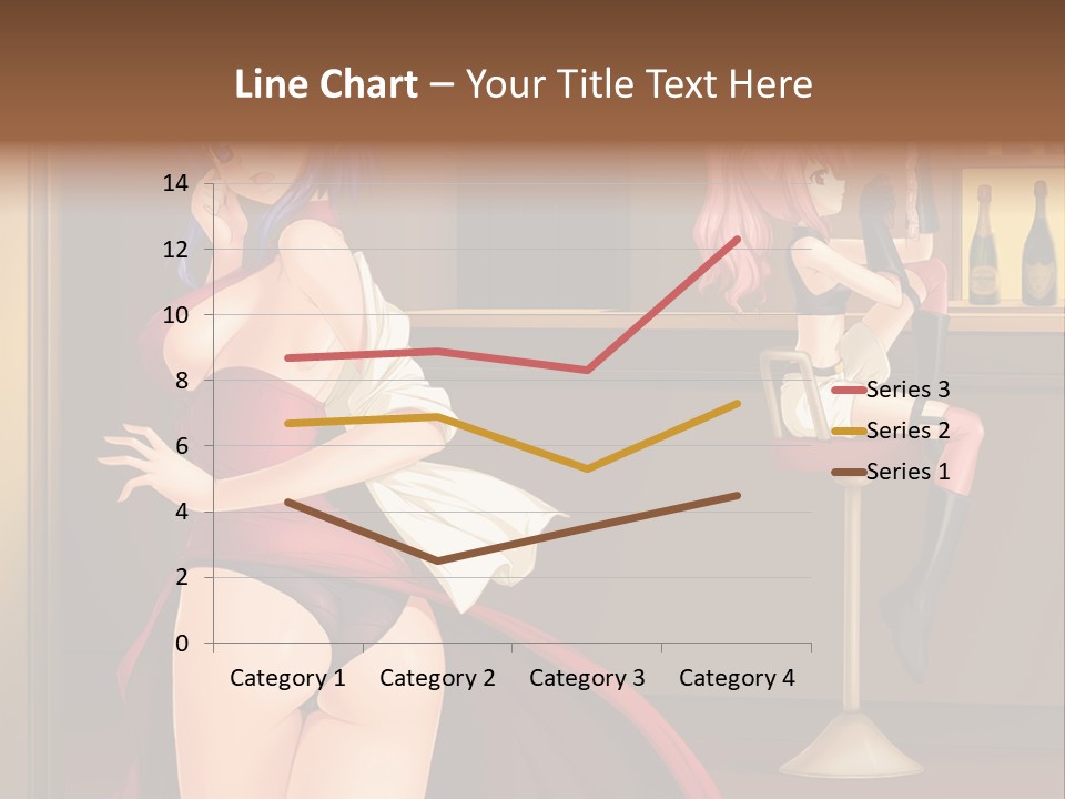 A Woman In A Dress Sitting At A Bar PowerPoint Template