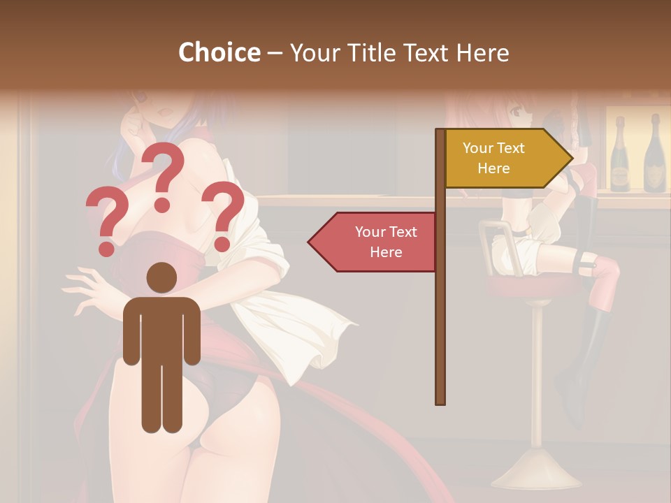 A Woman In A Dress Sitting At A Bar PowerPoint Template