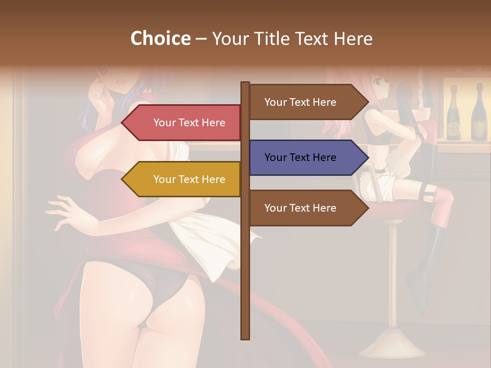 A Woman In A Dress Sitting At A Bar PowerPoint Template