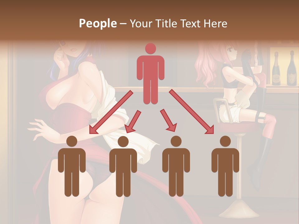 A Woman In A Dress Sitting At A Bar PowerPoint Template