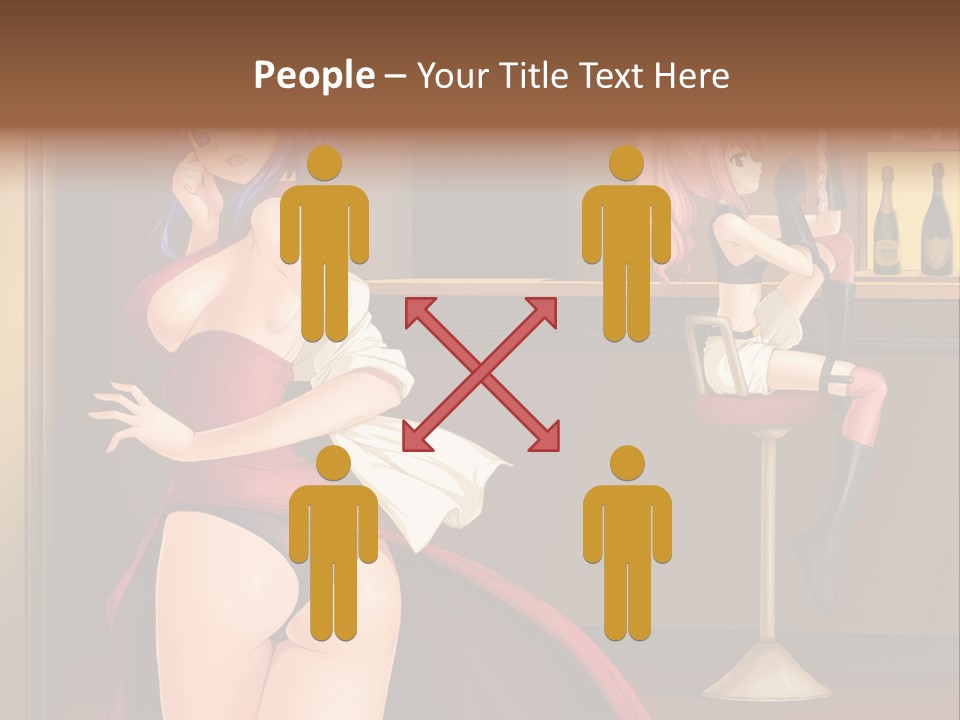 A Woman In A Dress Sitting At A Bar PowerPoint Template