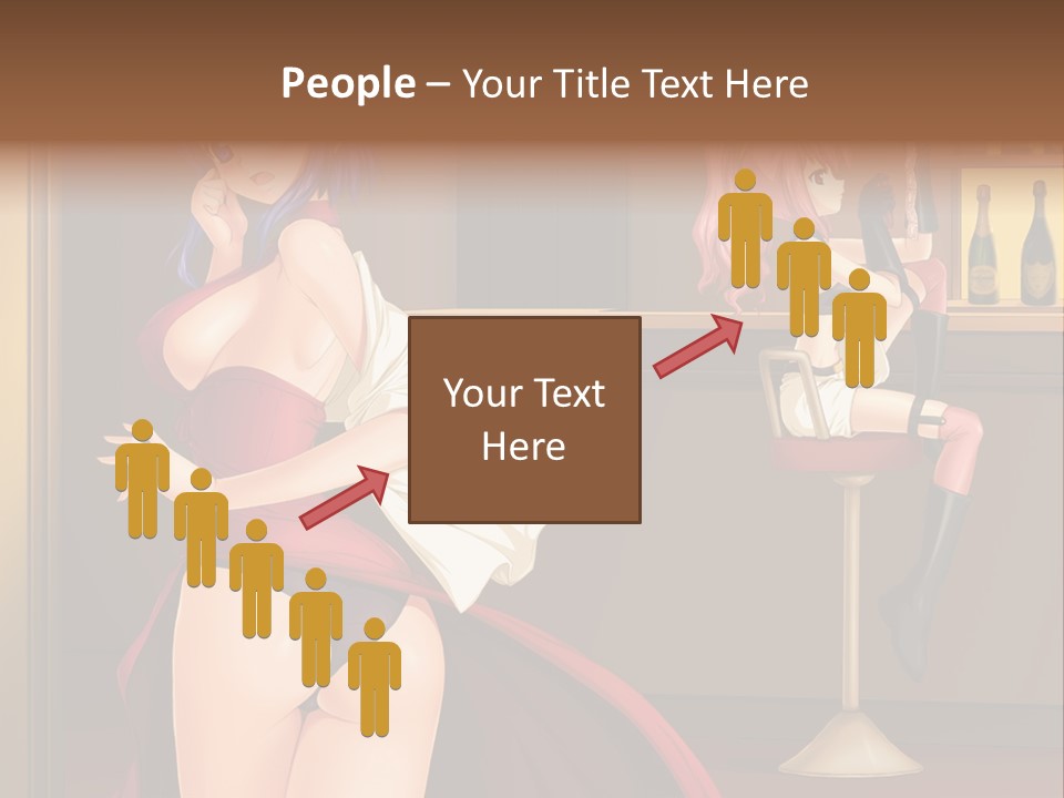 A Woman In A Dress Sitting At A Bar PowerPoint Template