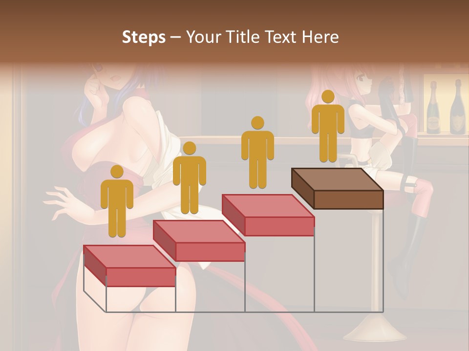 A Woman In A Dress Sitting At A Bar PowerPoint Template