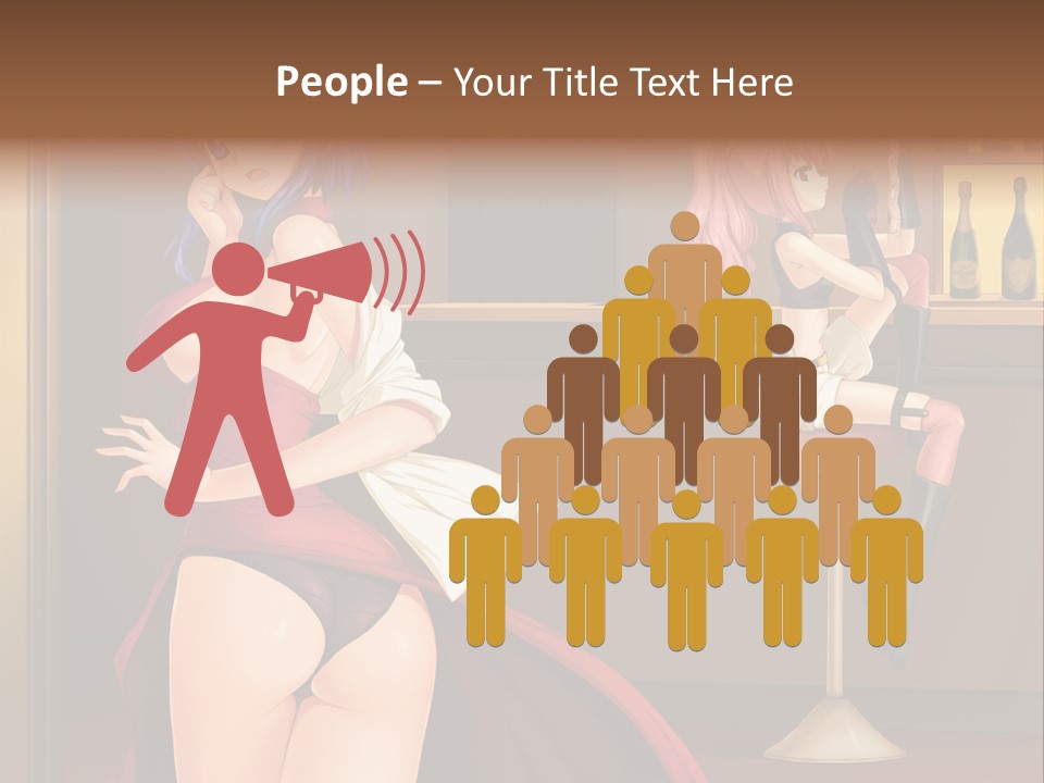 A Woman In A Dress Sitting At A Bar PowerPoint Template