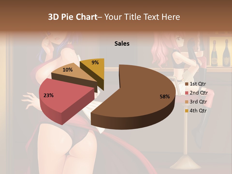 A Woman In A Dress Sitting At A Bar PowerPoint Template