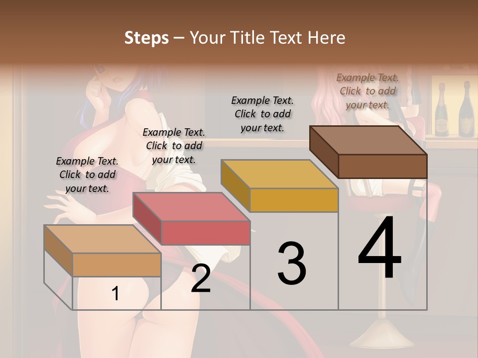 A Woman In A Dress Sitting At A Bar PowerPoint Template