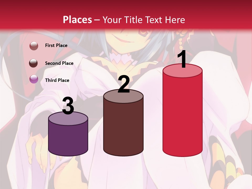 A Woman With Blue Hair Sitting On A Chair PowerPoint Template